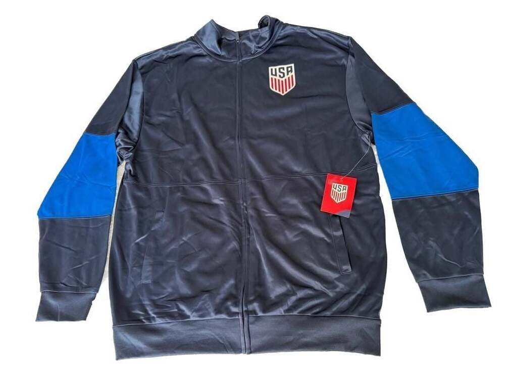 US Soccer‎ Track Jacket Mens XL Colorblock Navy Blue NWT